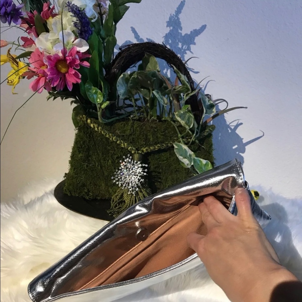 Adorne Metallic Clutch Boutique Purse. - Picture 4 of 5